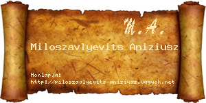 Miloszavlyevits Aniziusz névjegykártya